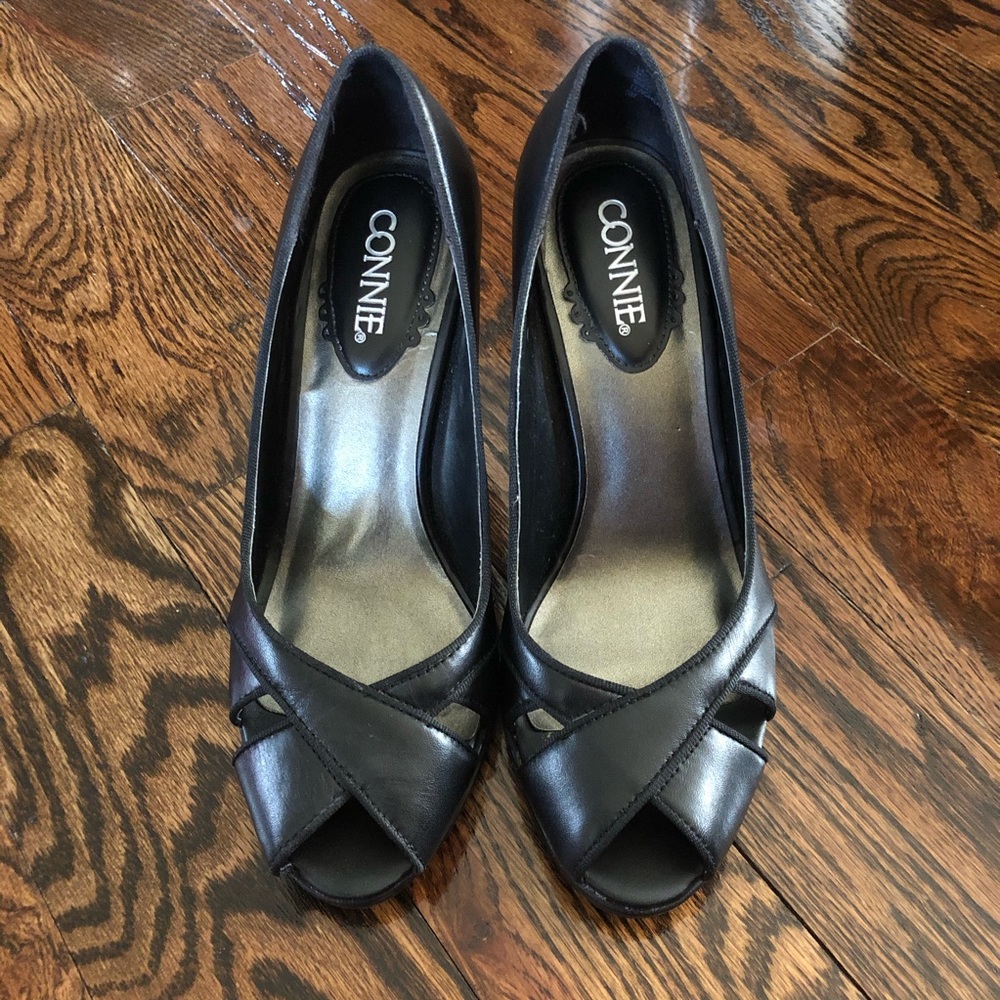 Black Open Toe Heels